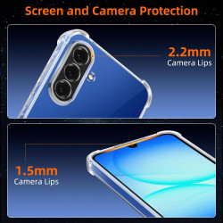 ZhuoFan Coque pour Samsung Galaxy A17 4G/5G avec 2 Pièces Verre Trempé, Transparente TPU Silicone Bumper Case, [Coussin d'air In
