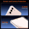 ZhuoFan Coque pour Samsung Galaxy S21 5G avec 2 Pièces Verre Trempé, Transparente TPU Silicone Bumper Case, [Coussin d'air Intég