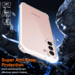 ZhuoFan Coque pour Samsung Galaxy S21 5G avec 2 Pièces Verre Trempé, Transparente TPU Silicone Bumper Case, [Coussin d'air Intég
