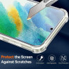 ZhuoFan Coque pour Samsung Galaxy S21 FE 5G avec 2 Pièces Verre Trempé, Transparente TPU Silicone Bumper Case, [Coussin d'air In