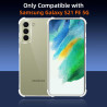 ZhuoFan Coque pour Samsung Galaxy S21 FE 5G avec 2 Pièces Verre Trempé, Transparente TPU Silicone Bumper Case, [Coussin d'air In