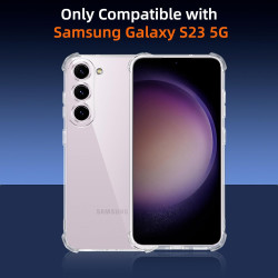 ZhuoFan Coque pour Samsung Galaxy S23 5G avec 2 Pièces Verre Trempé, Transparente TPU Silicone Bumper Case, [Coussin d'air Intég