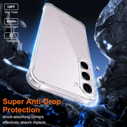 ZhuoFan Coque pour Samsung Galaxy S23 5G avec 2 Pièces Verre Trempé, Transparente TPU Silicone Bumper Case, [Coussin d'air Intég