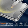 ZhuoFan Coque pour Samsung Galaxy S24 5G avec 2 Pièces Verre Trempé, Transparente TPU Silicone Bumper Case, [Coussin d'air Intég