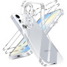 ZhuoFan Coque pour Samsung Galaxy S25 5G avec 2 Pièces Verre Trempé, Transparente TPU Silicone Bumper Case, [Coussin d'air Intég