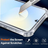 ZhuoFan Coque pour Samsung Galaxy S25 5G avec 2 Pièces Verre Trempé, Transparente TPU Silicone Bumper Case, [Coussin d'air Intég