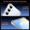 ZhuoFan Coque pour Samsung Galaxy S25 5G avec 2 Pièces Verre Trempé, Transparente TPU Silicone Bumper Case, [Coussin d'air Intég