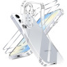 ZhuoFan Coque pour Samsung Galaxy S25 FE avec 2 Pièces Verre Trempé, Transparente TPU Silicone Bumper Case, [Coussin d'air Intég