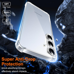 ZhuoFan Coque pour Samsung Galaxy S25 FE avec 2 Pièces Verre Trempé, Transparente TPU Silicone Bumper Case, [Coussin d'air Intég