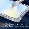 ZhuoFan Coque pour Samsung Galaxy S25 FE avec 2 Pièces Verre Trempé, Transparente TPU Silicone Bumper Case, [Coussin d'air Intég