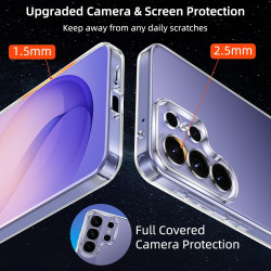 ZhuoFan Coque pour Samsung Galaxy S26 Ultra avec 2 Pièces Verre Trempé, Militare Étui de Protection Transparente Antichoc Case, 