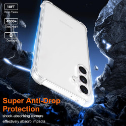 ZhuoFan Coque pour Samsung Galaxy A34 5G avec 2 Pièces Verre Trempé, Transparente TPU Silicone Bumper Case, [Coussin d'air Intég