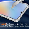 ZhuoFan Coque pour Samsung Galaxy A34 5G avec 2 Pièces Verre Trempé, Transparente TPU Silicone Bumper Case, [Coussin d'air Intég