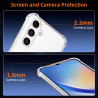 ZhuoFan Coque pour Samsung Galaxy A34 5G avec 2 Pièces Verre Trempé, Transparente TPU Silicone Bumper Case, [Coussin d'air Intég