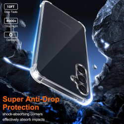 ZhuoFan Coque pour Samsung Galaxy A35 5G avec 2 Pièces Verre Trempé, Transparente TPU Silicone Bumper Case, [Coussin d'air Intég