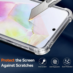 ZhuoFan Coque pour Samsung Galaxy A35 5G avec 2 Pièces Verre Trempé, Transparente TPU Silicone Bumper Case, [Coussin d'air Intég
