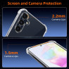 ZhuoFan Coque pour Samsung Galaxy A35 5G avec 2 Pièces Verre Trempé, Transparente TPU Silicone Bumper Case, [Coussin d'air Intég
