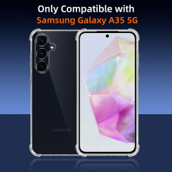 ZhuoFan Coque pour Samsung Galaxy A35 5G avec 2 Pièces Verre Trempé, Transparente TPU Silicone Bumper Case, [Coussin d'air Intég
