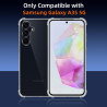 ZhuoFan Coque pour Samsung Galaxy A35 5G avec 2 Pièces Verre Trempé, Transparente TPU Silicone Bumper Case, [Coussin d'air Intég