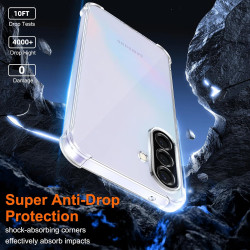 ZhuoFan Coque pour Samsung Galaxy A36 5G avec 2 Pièces Verre Trempé, Transparente TPU Silicone Bumper Case, [Coussin d'air Intég
