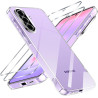ZhuoFan Coque pour Samsung Galaxy A37 avec 2 Pièces Verre Trempé, Militare Étui de Protection Transparente Antichoc Case, Mince 