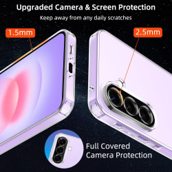 ZhuoFan Coque pour Samsung Galaxy A37 avec 2 Pièces Verre Trempé, Militare Étui de Protection Transparente Antichoc Case, Mince 