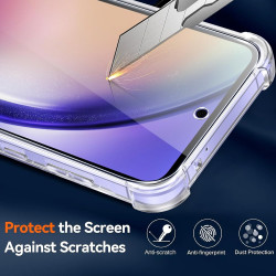 ZhuoFan Coque pour Samsung Galaxy A54 5G avec 2 Pièces Verre Trempé, Transparente TPU Silicone Bumper Case, [Coussin d'air Intég