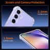 ZhuoFan Coque pour Samsung Galaxy A54 5G avec 2 Pièces Verre Trempé, Transparente TPU Silicone Bumper Case, [Coussin d'air Intég