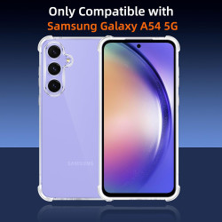 ZhuoFan Coque pour Samsung Galaxy A54 5G avec 2 Pièces Verre Trempé, Transparente TPU Silicone Bumper Case, [Coussin d'air Intég