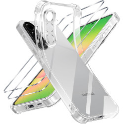 ZhuoFan Coque pour Samsung Galaxy A56 5G avec 2 Pièces Verre Trempé, Transparente TPU Silicone Bumper Case, [Coussin d'air Intég