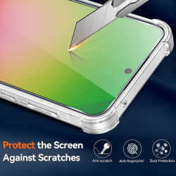 ZhuoFan Coque pour Samsung Galaxy A56 5G avec 2 Pièces Verre Trempé, Transparente TPU Silicone Bumper Case, [Coussin d'air Intég