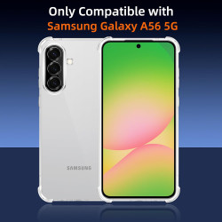 ZhuoFan Coque pour Samsung Galaxy A56 5G avec 2 Pièces Verre Trempé, Transparente TPU Silicone Bumper Case, [Coussin d'air Intég