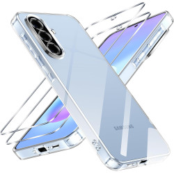 ZhuoFan Coque pour Samsung Galaxy A57 avec 2 Pièces Verre Trempé, Militare Étui de Protection Transparente Antichoc Case, Mince 