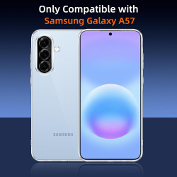 ZhuoFan Coque pour Samsung Galaxy A57 avec 2 Pièces Verre Trempé, Militare Étui de Protection Transparente Antichoc Case, Mince 