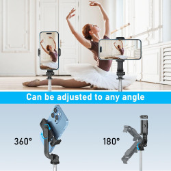 Perche à Selfie,Trépied Smartphone,125CM Extensible Selfie Stick Trépied de Téléphone avec télécommande détachable et trépied St