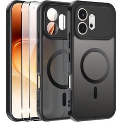 Effcotuo Magnétique Coque pour Honor 600 5G Case avec MagSafe avec Verre Trempé Protection écran Anti-Chute Silicone Souple + PC