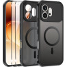 Effcotuo Magnétique Coque pour Honor 600 5G Case avec MagSafe avec Verre Trempé Protection écran Anti-Chute Silicone Souple + PC