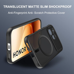 Effcotuo Magnétique Coque pour Honor 600 5G Case avec MagSafe avec Verre Trempé Protection écran Anti-Chute Silicone Souple + PC