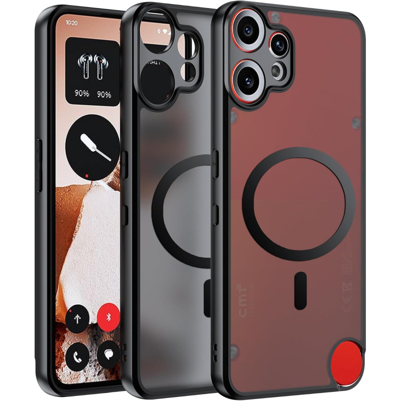 Effcotuo Magnétique Coque pour Nothing CMF Phone 2 Pro Case avec MagSafe, Anti-Chute Silicone Souple + Acrylique Givré Coque, Et