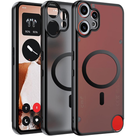 Effcotuo Magnétique Coque pour Nothing CMF Phone 2 Pro Case avec MagSafe, Anti-Chute Silicone Souple + Acrylique Givré Coque, Et