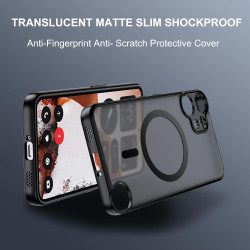 Effcotuo Magnétique Coque pour Nothing CMF Phone 2 Pro Case avec MagSafe, Anti-Chute Silicone Souple + Acrylique Givré Coque, Et