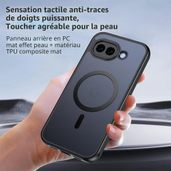 Effcotuo Magnétique Coque pour Google Pixel 10A 5G Case avec MagSafe avec Verre Trempé Protection écran Anti-Chute Silicone Soup