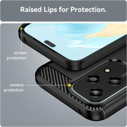 Effcotuo Coque pour Honor 200 Lite Cover, Etui Souple Flexible en Premium TPU, Antichoc, Anti-dérapante pour Honor 200 Lite-Noir