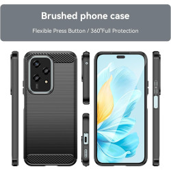 Effcotuo Coque pour Honor 200 Lite Cover, Etui Souple Flexible en Premium TPU, Antichoc, Anti-dérapante pour Honor 200 Lite-Noir