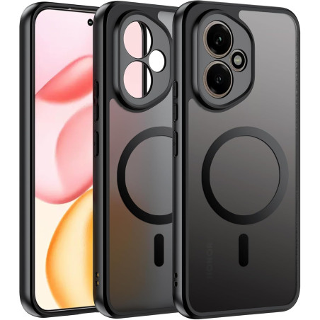 Effcotuo Magnétique Coque pour Honor 400 5G Case avec MagSafe, Anti-Chute Coque, Etui Translucide Mat Arrière Housse Fine Antich