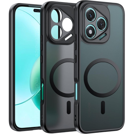 Effcotuo Magnétique Coque pour Honor 400 Lite Case avec MagSafe, Anti-Chute Silicone Souple + Acrylique Givré Coque, Etui Transl