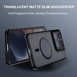 Effcotuo Magnétique Coque pour Honor 400 Lite Case avec MagSafe, Anti-Chute Silicone Souple + Acrylique Givré Coque, Etui Transl