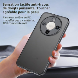 Effcotuo Coque pour Honor Magic 8 Lite 5G avec 2 Verre Trempé Protection écran Étui Housse de Protection Dos Translucide Givrée 