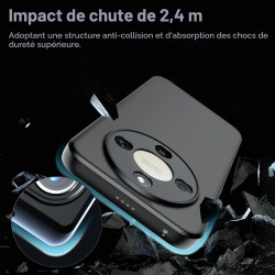 Effcotuo Coque pour Honor Magic 8 Lite 5G avec 2 Verre Trempé Protection écran Étui Housse de Protection Dos Translucide Givrée 