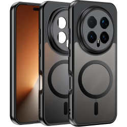 Effcotuo Magnétique Coque pour Honor Magic 8 Pro Case avec MagSafe, Anti-Chute Silicone Souple + Acrylique Givré Coque, Etui Tra